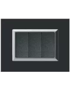 Marlanvil 7253.T.PB.C Qube 3p techno, plaque en plomb massif gris avec cadre chromé